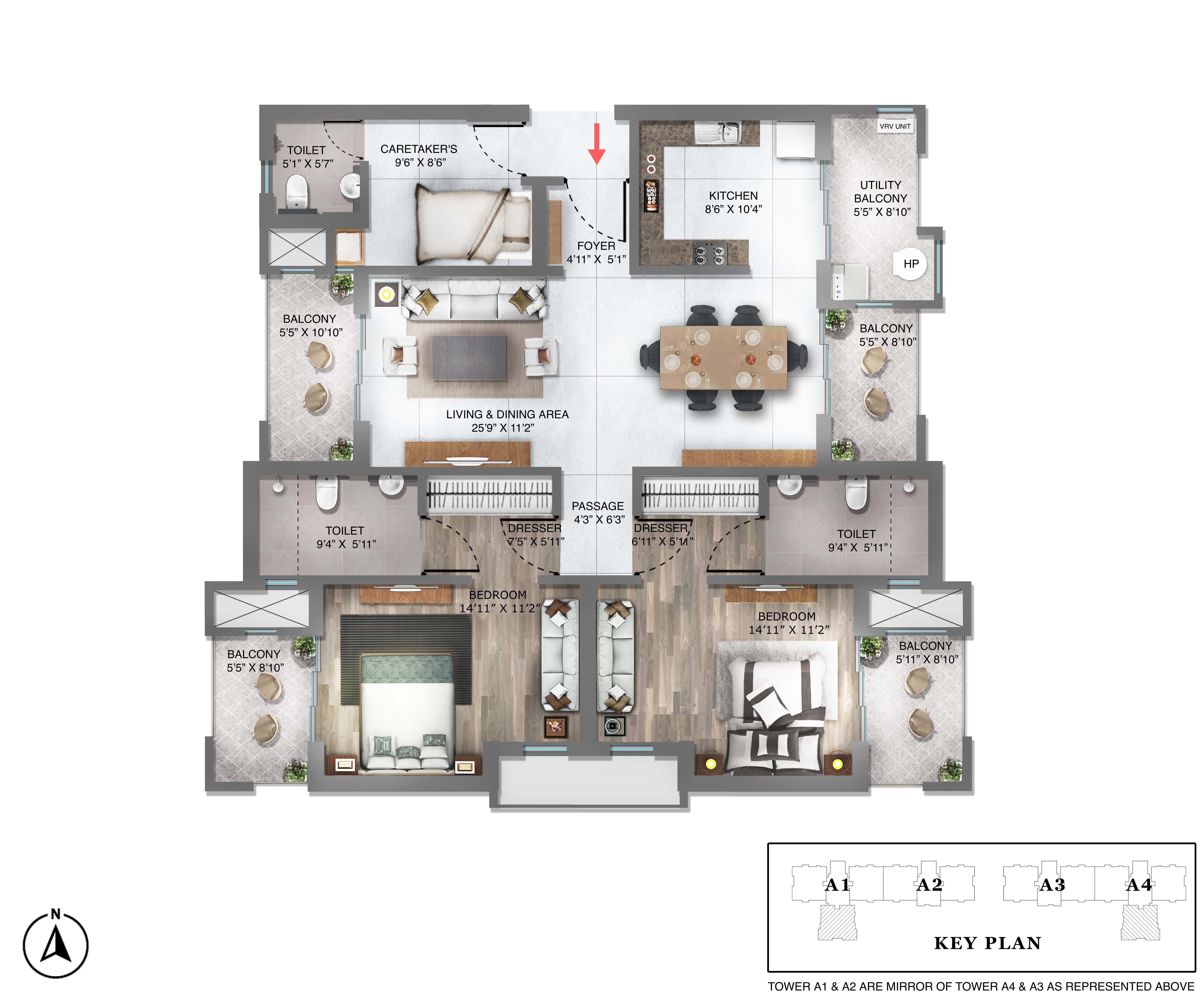 Type A Floor Plan — 1,921 sq.ft.